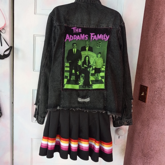 OG Addams Family customized OOAK hand-stitched distressed jacket! Sold - Picture 7 of 7